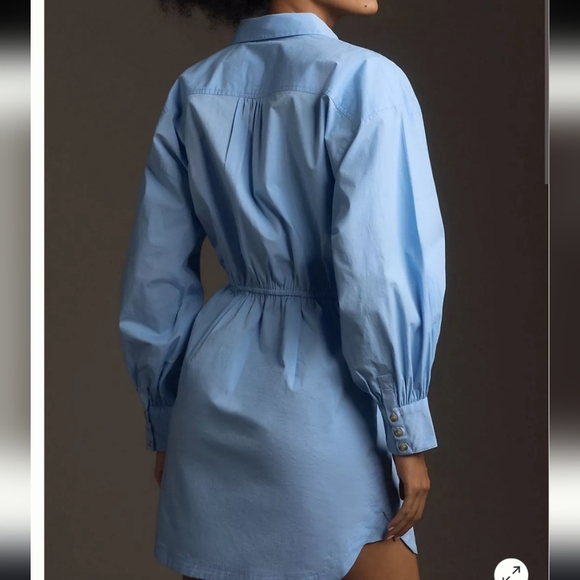 Maeve Long Sleeve Poplin Mini Shirt Dress - Picture 2 of 13